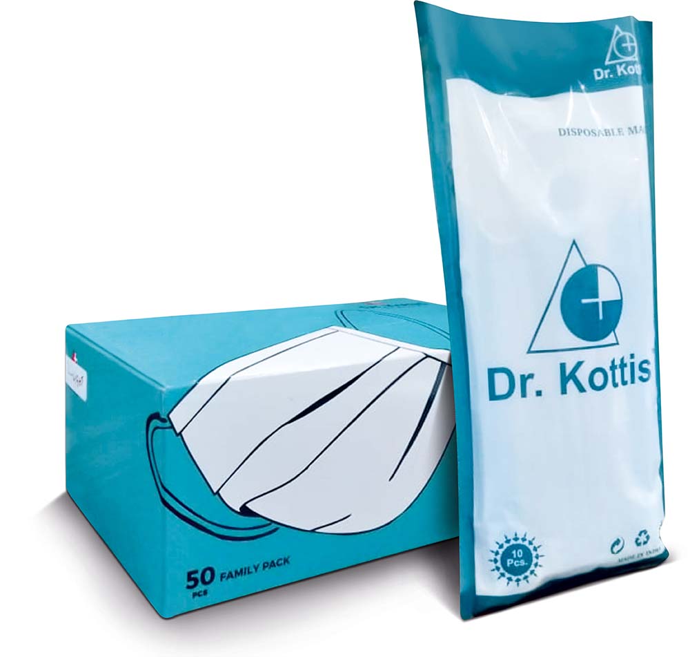 Dr. Kottis 3 ply Mask with Meltblown : Pack of 50