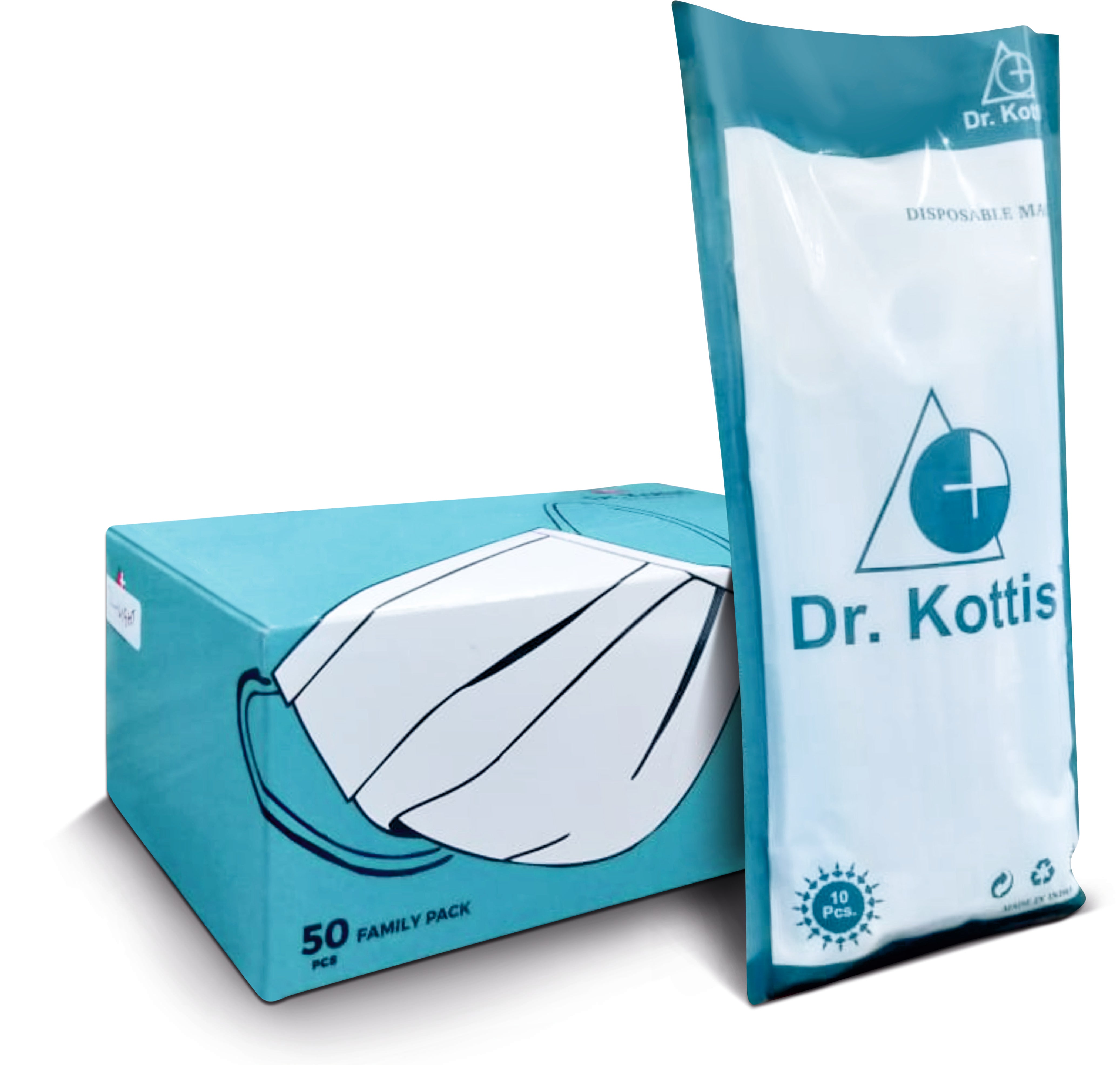 Dr. Kottis 3 ply surgical Mask without Meltblown : Pack of 50
