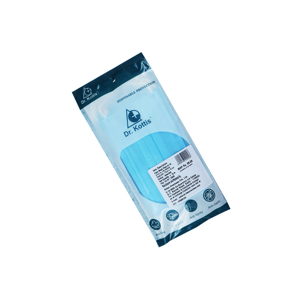 Dr. Kottis 3 ply surgical Mask without Meltblown : Pack of 50